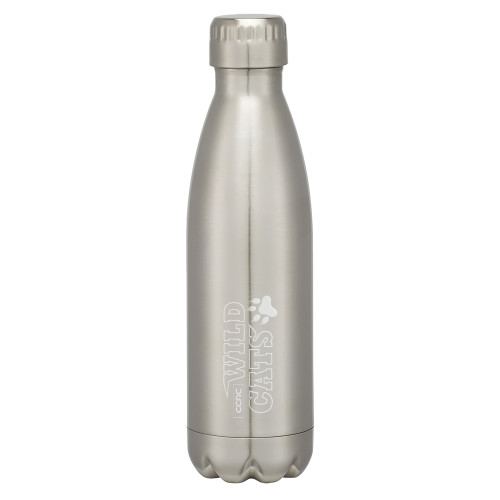 Swig Stainless Steel Silver Bottle 16oz-Stacked Wordmark Engraved