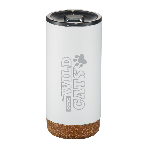 Valhalla Vacuum Insulated White Tumbler 16oz-Stacked Wordmark Engraved