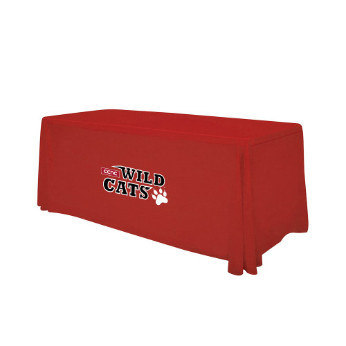 Red 6 foot Table Throw-Stacked Wordmark for Vinyl