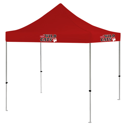 9 ft x 9 ft Red Tent-Stacked Wordmark for Vinyl