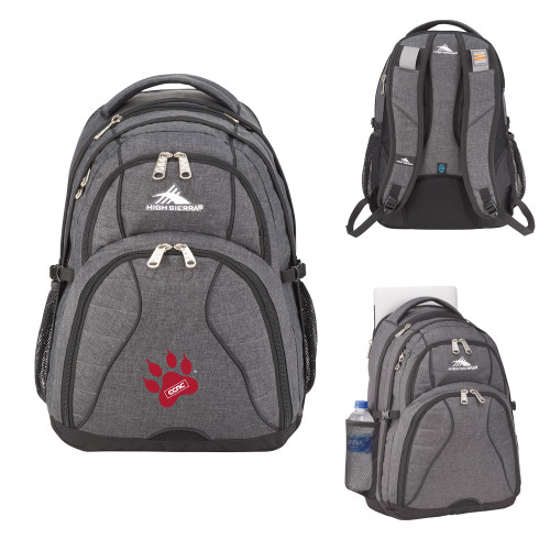 High Sierra Graphite Swerve Computer Backpack-Paw Print Embroidery