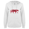 Thumbnail image for  ENZA Womens White V Notch Raw Edge Fleece Hoodie