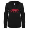 Thumbnail image for  ENZA Womens Black V Notch Raw Edge Fleece Hoodie
