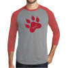 Thumbnail image for  Grey/Red Heather Triblend Baseball Raglan Tee
