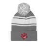 Thumbnail image for  Grey/White Two Tone Knit Pom Beanie w/Cuff