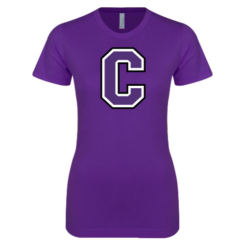  Next Level Womens Purple Boyfriend Tee - Cornell C