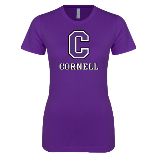  Next Level Womens Purple Boyfriend Tee - Corell C Verticle