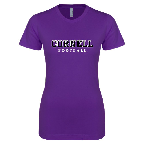  Next Level Womens Purple Boyfriend Tee - Football