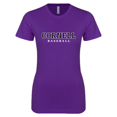  Next Level Womens Purple Boyfriend Tee - Baseball