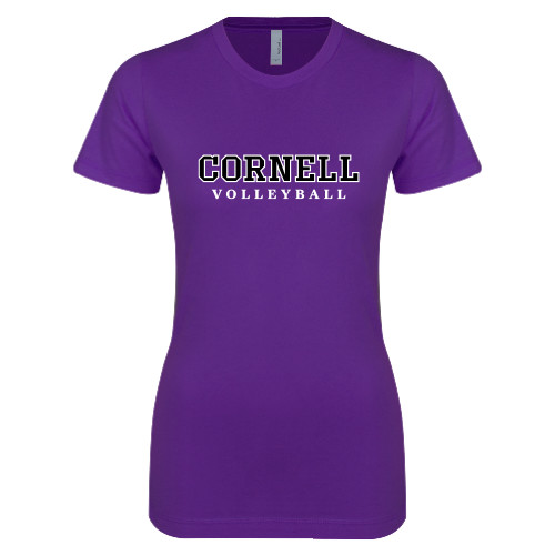  Next Level Womens Purple Boyfriend Tee - Volleyball