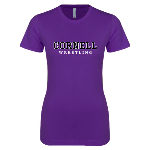  Next Level Womens Purple Boyfriend Tee - Wrestling
