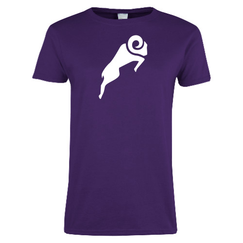  Womens Purple Short Sleeve Tee - Athletic Ram