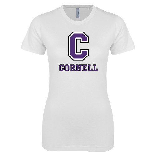  Next Level Womens White Boyfriend Tee - Corell C Verticle