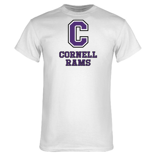  White T Shirt - Cornell Rams Stacked