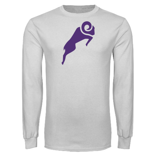  White Long Sleeve T Shirt - Athletic Ram