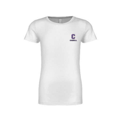  Next Level Girls White Fashion Fit T Shirt - Corell C Verticle