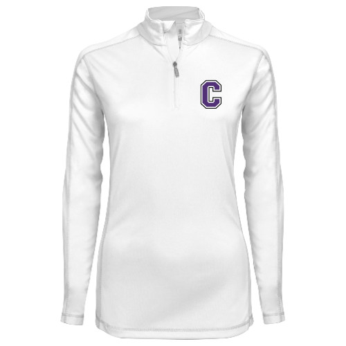  Syntrel Womens White Interlock 1/4 Zip - Cornell C