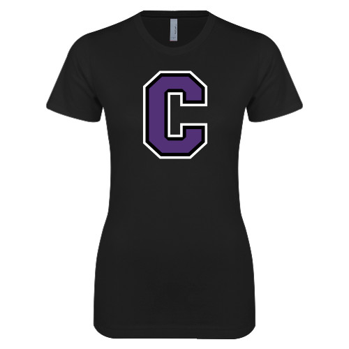  Next Level Womens Black Boyfriend Tee - Cornell C