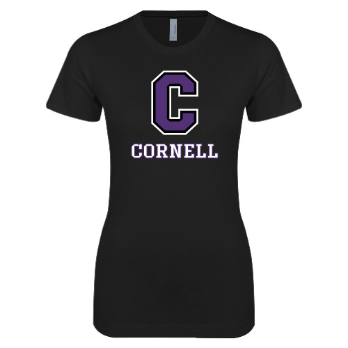  Next Level Womens Black Boyfriend Tee - Corell C Verticle