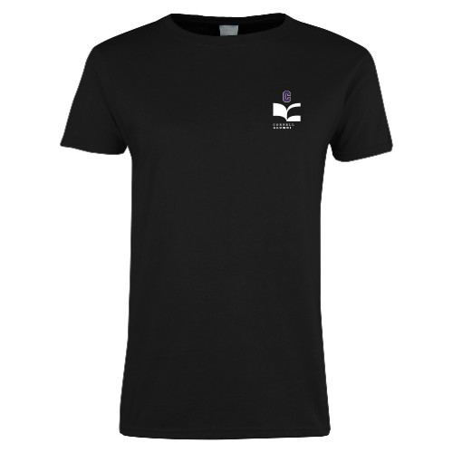  Womens Black Short Sleeve Tee - Alumni Logo