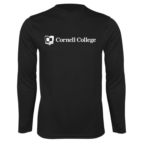  Black Performance Long Sleeve Shirt - Cornell College Logo