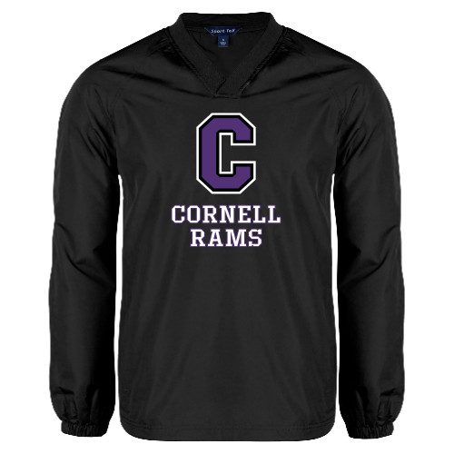 Cornell College Black V Neck Raglan Windshirt