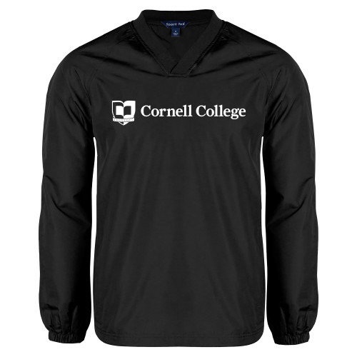  Black V Neck Raglan Windshirt - Cornell College Logo