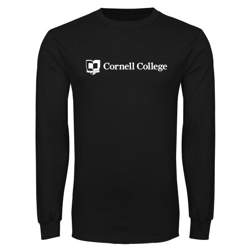  Black Long Sleeve T Shirt - Cornell College Logo