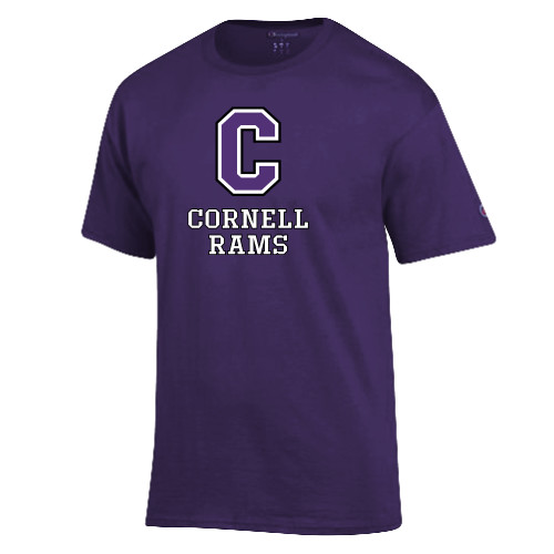  Champion Purple T Shirt - Cornell Rams Stacked