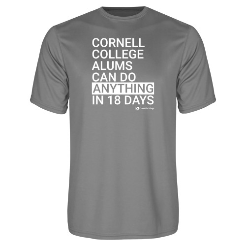 Grey Concrete Performance Tee - Cornell Alums Can Do Anything in 18 Days