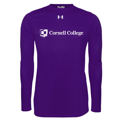  Under Armour Purple Long Sleeve Tech Tee - Cornell College Logo