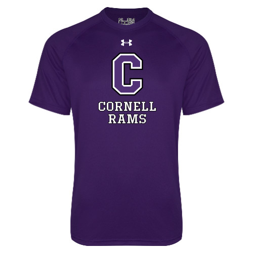  Under Armour Purple Tech Tee - Cornell Rams Stacked
