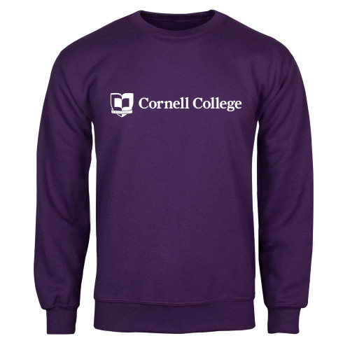  Purple Fleece Crew - Cornell College Logo