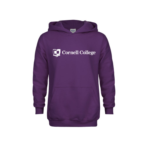  Youth Purple Fleece Hoodie - Cornell College Logo
