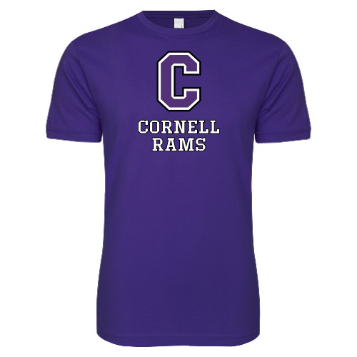  Next Level Purple SoftStyle T Shirt - Cornell Rams Stacked