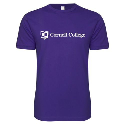  Next Level Purple SoftStyle T Shirt - Cornell College Logo