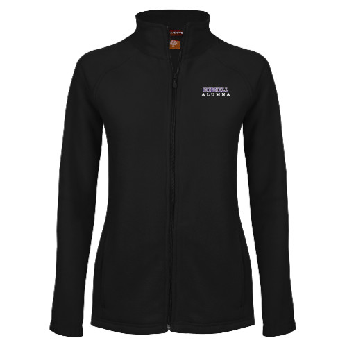  Womens Black Fleece Full Zip Jacket - Alumna