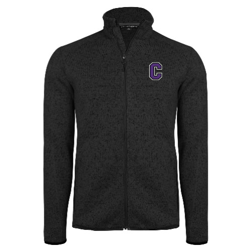  Black Heather  Sweater Fleece Jacket - Cornell C