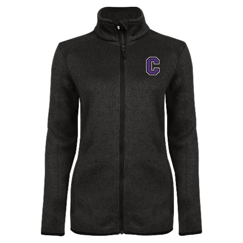  Womens Black Heather Fleece Jacket - Cornell C