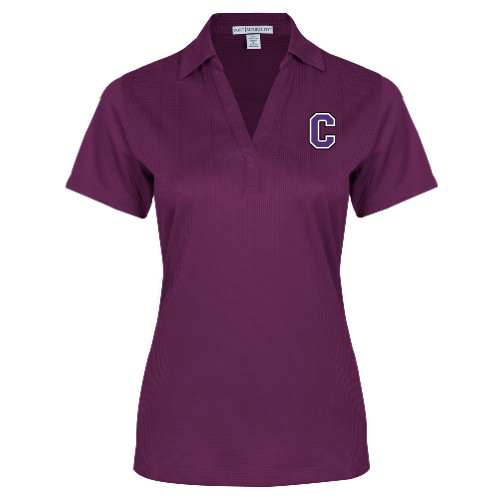  Womens Purple Performance Fine Jacquard Polo - Cornell C