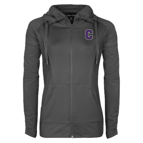  Womens Charcoal Sport Wick Stretch Full Zip Jacket - Cornell C