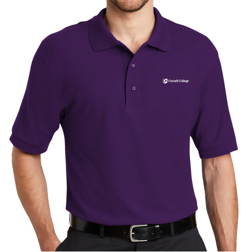  Purple Silk Touch Polo - Cornell College Logo
