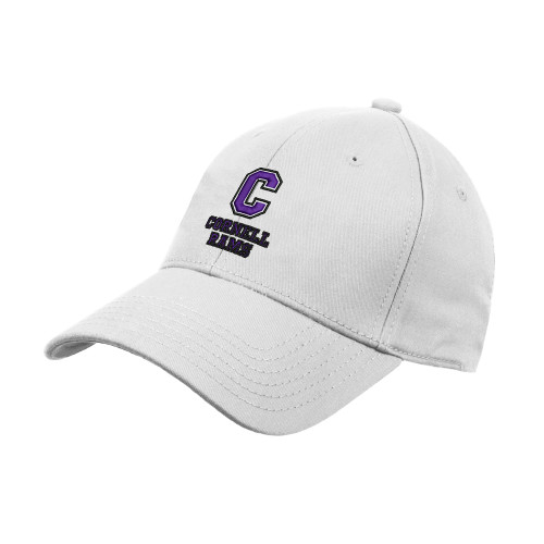  White Structured Adjustable Pro Style Hat - Cornell Rams Stacked