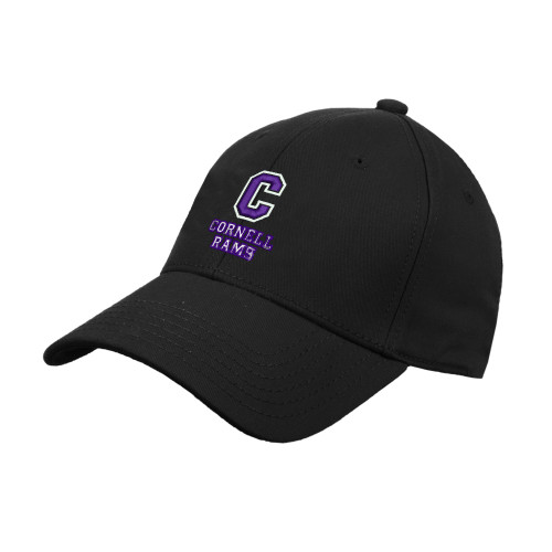  Black Structured Adjustable Pro Style Hat - Cornell Rams Stacked