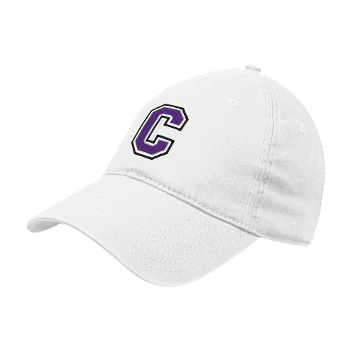  White Unstructured Adjustable Low Profile Hat - Cornell C