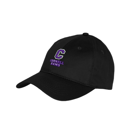  Youth Black Pro Style Hat - Cornell Rams Stacked