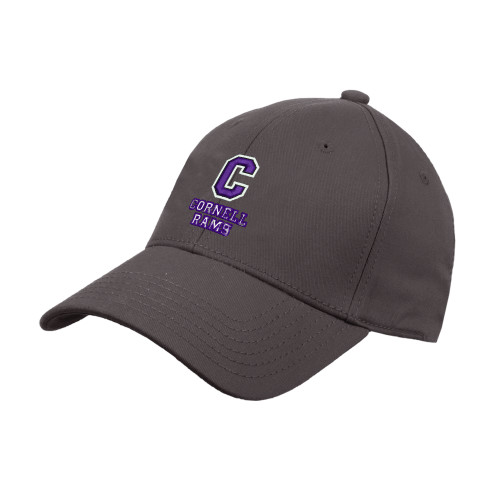  Charcoal Structured Adjustable Pro Style Hat - Cornell Rams Stacked