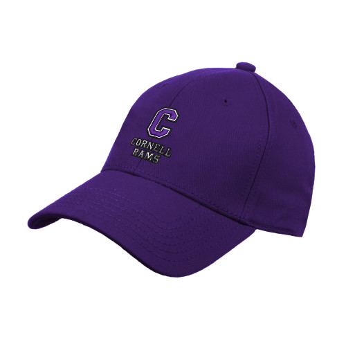  Purple Structured Adjustable Pro Style Hat - Cornell Rams Stacked