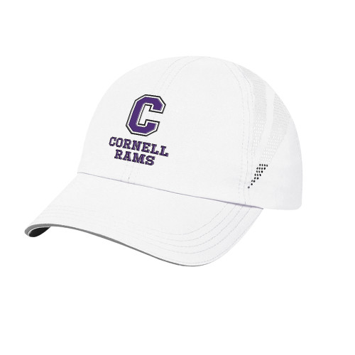  Womens White Performance Cap - Cornell Rams Stacked