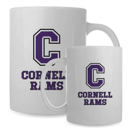  Full Color White Mug 15oz - Cornell Rams Stacked
